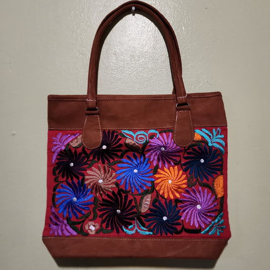 Large Floral Embroidered Purse/ Hand bag