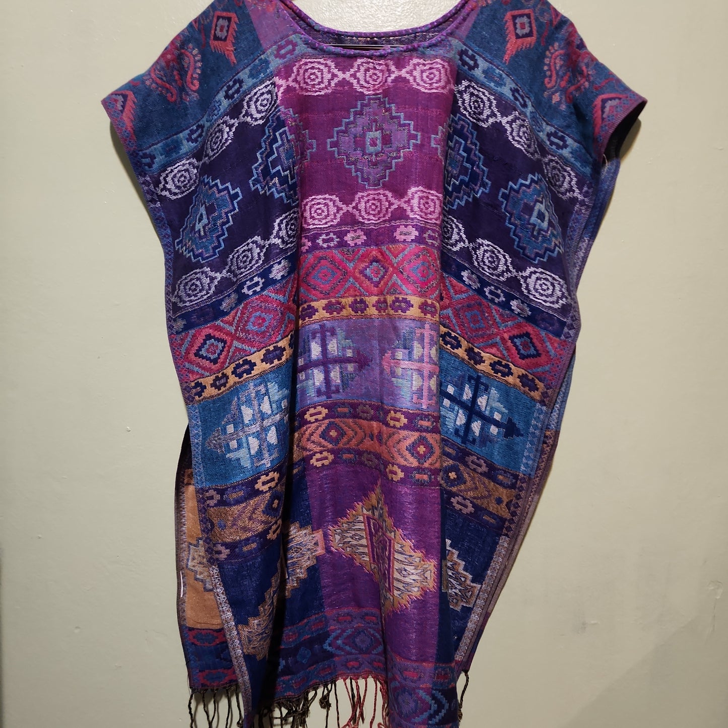 Women's Tribal Print Reversible Pancho