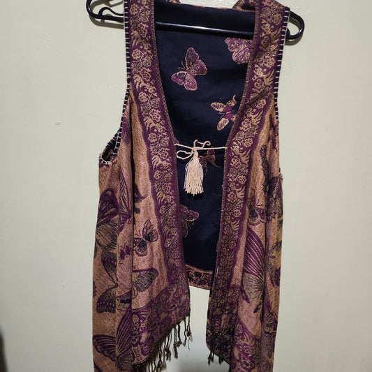 Gold & Purple Cut off Shawl