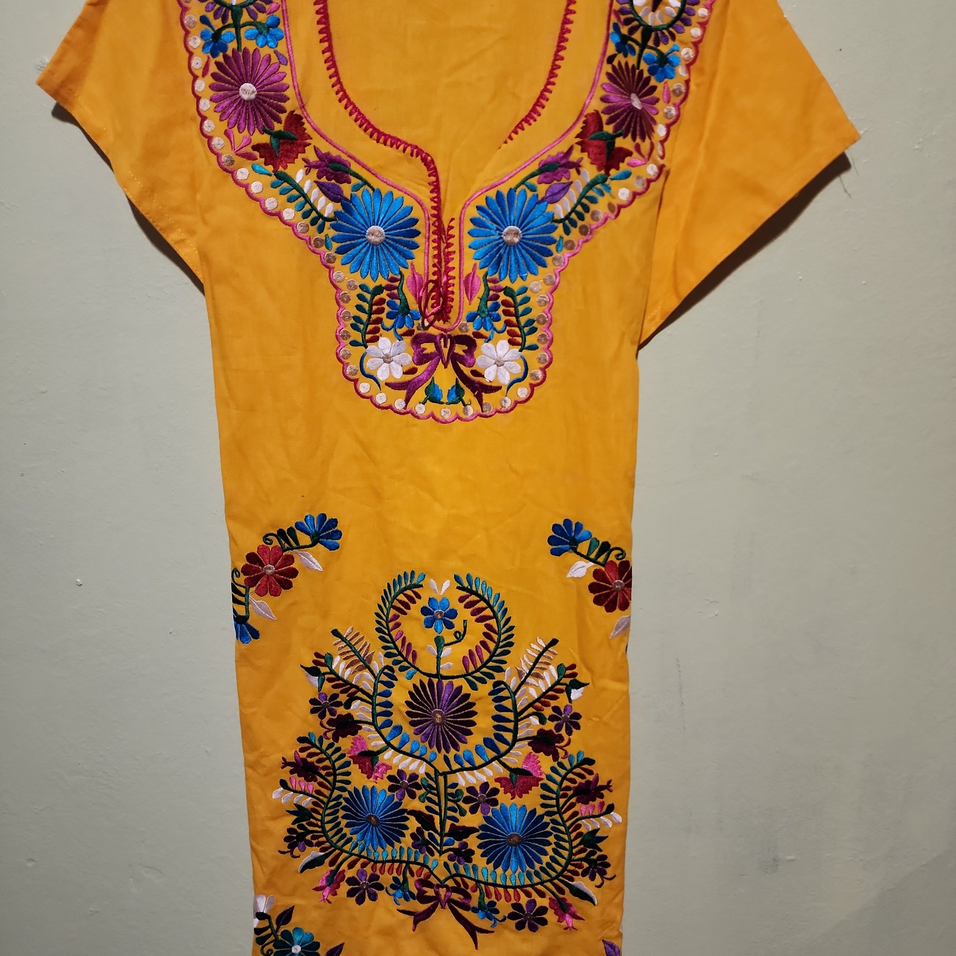 Adult Adjustable Floral Embroidered Dress Estilo Cali-Mx Adult Adjustable Floral Embroidered Dress Estilo Cali-Mx