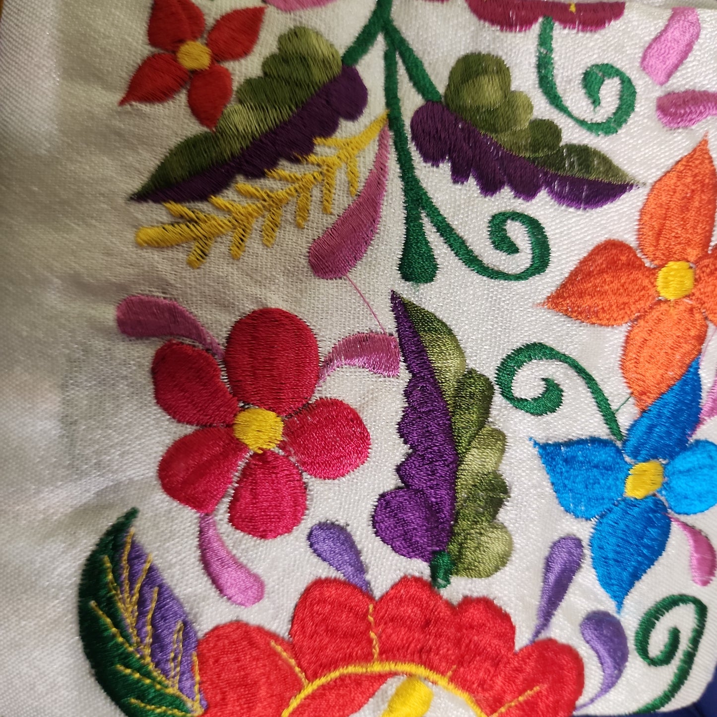 Long Silk Embroidered Rebozo (Authentic)