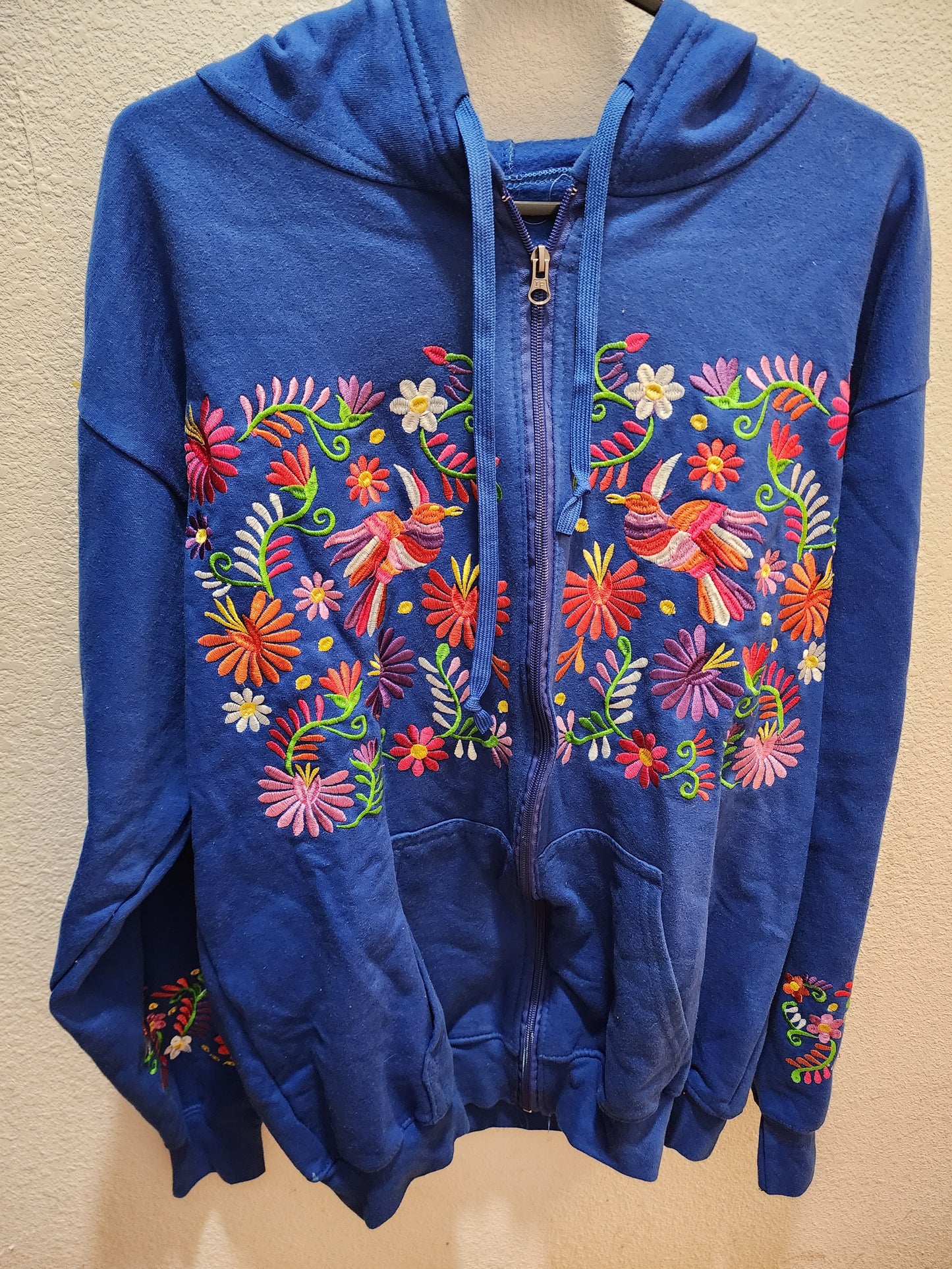 Floral Embroidered Sweatshirt (Zip-Up)