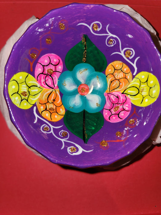 Hand Painted/Hand Crafted Bowl (Purple)