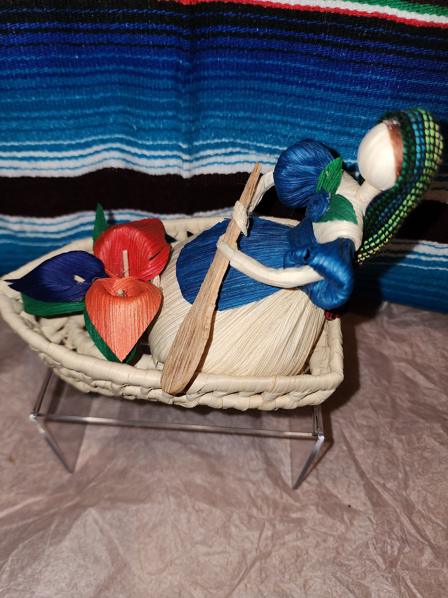 Hand crafted corn husk doll